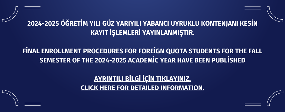 2024-2025 Güz Yurt dışı kontenjan 2024-2025 Güz Yurt dışı kontenjan