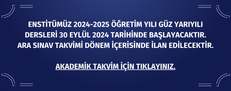 2024-2025 Güz Akademik Takvim