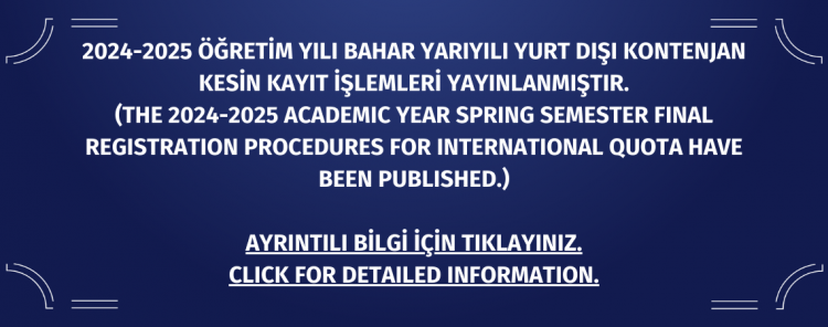 2024-2025 Bahar Yurt Dışı Kontenjan Kesin Kayıt İşlemleri