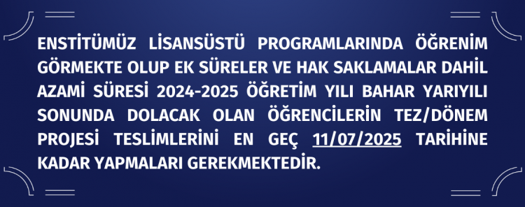 2024-2025 Bahar Tez_Proje Teslim Son Tarih