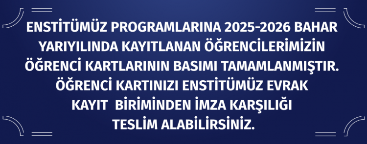 2025-2026 Öğretim Yılı Bahar Yarıyılı Öğrenci Kimlik Kartları 2025-2026 Öğretim Yılı Bahar Yarıyılı Öğrenci Kimlik Kartları